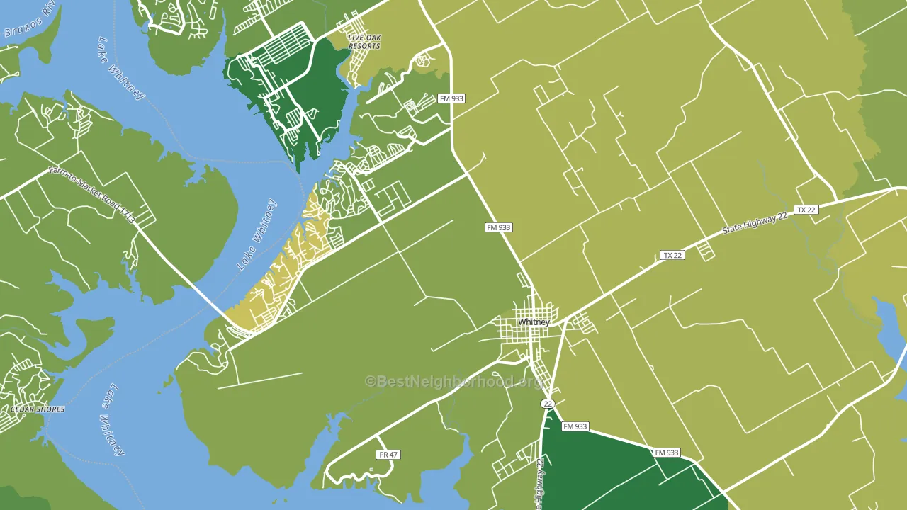 76692, TX block-group voter-turnout map
