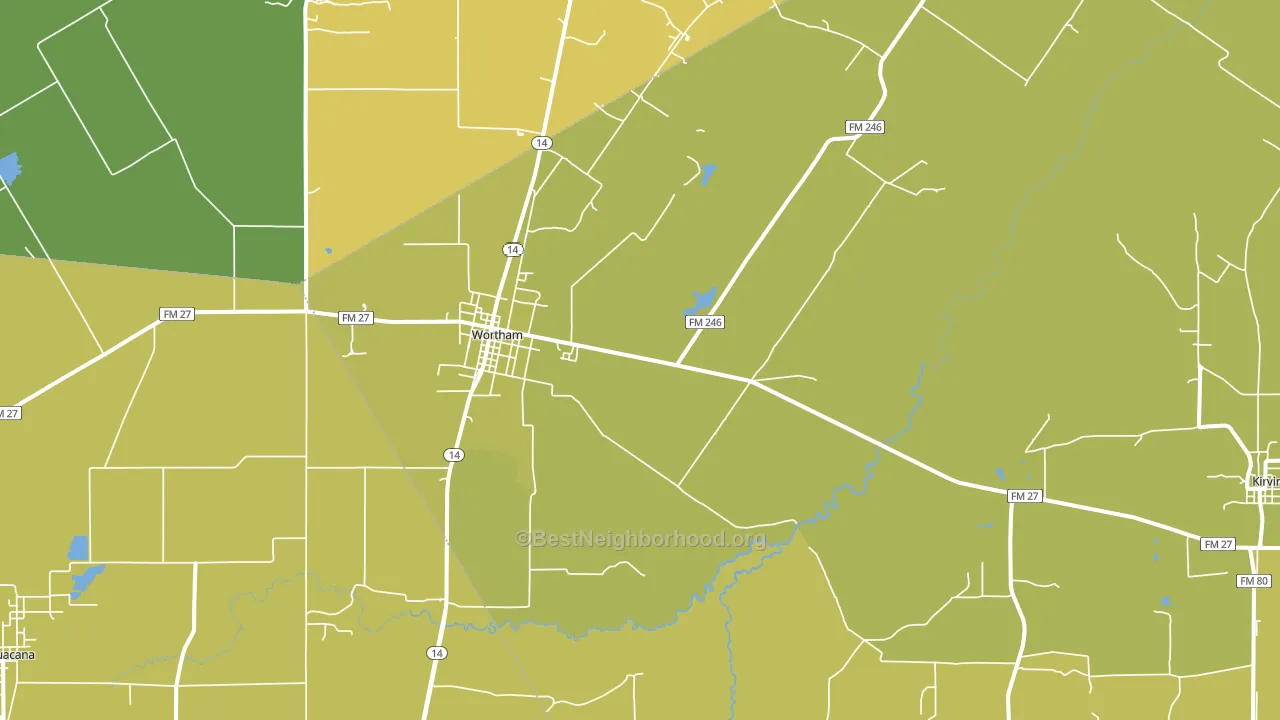 76693, TX block-group voter-turnout map