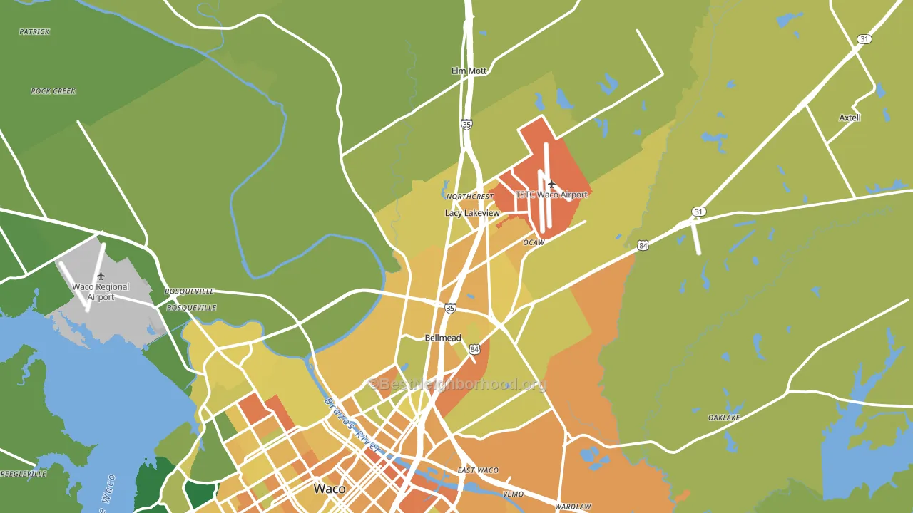 76705, TX block-group voter-turnout map