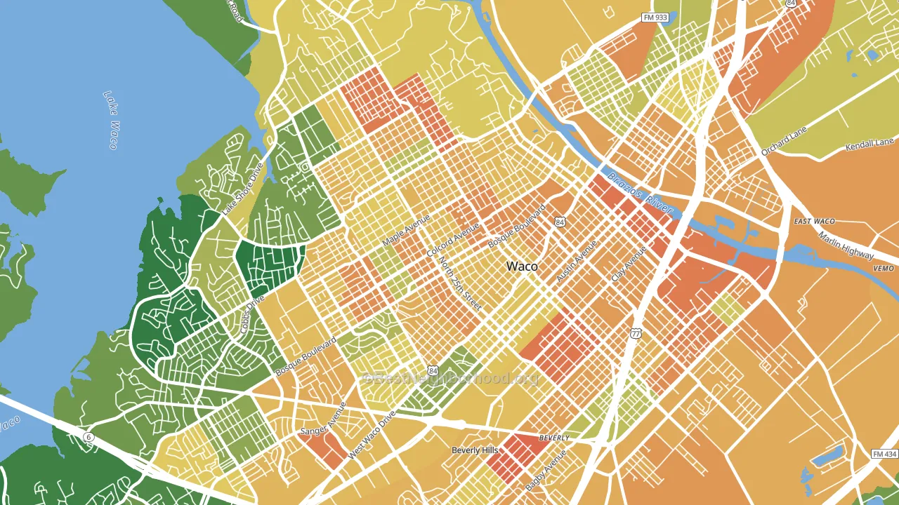 76707, TX block-group voter-turnout map