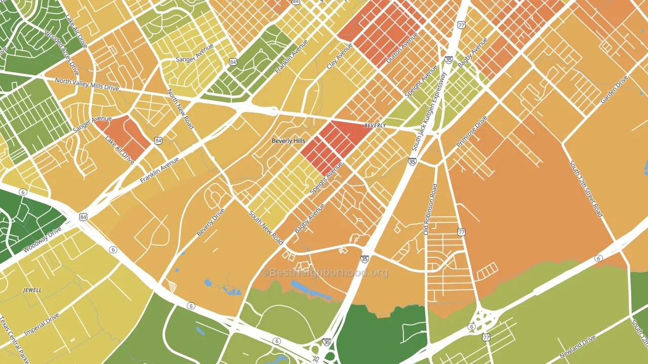 76711, TX block-group voter-turnout map