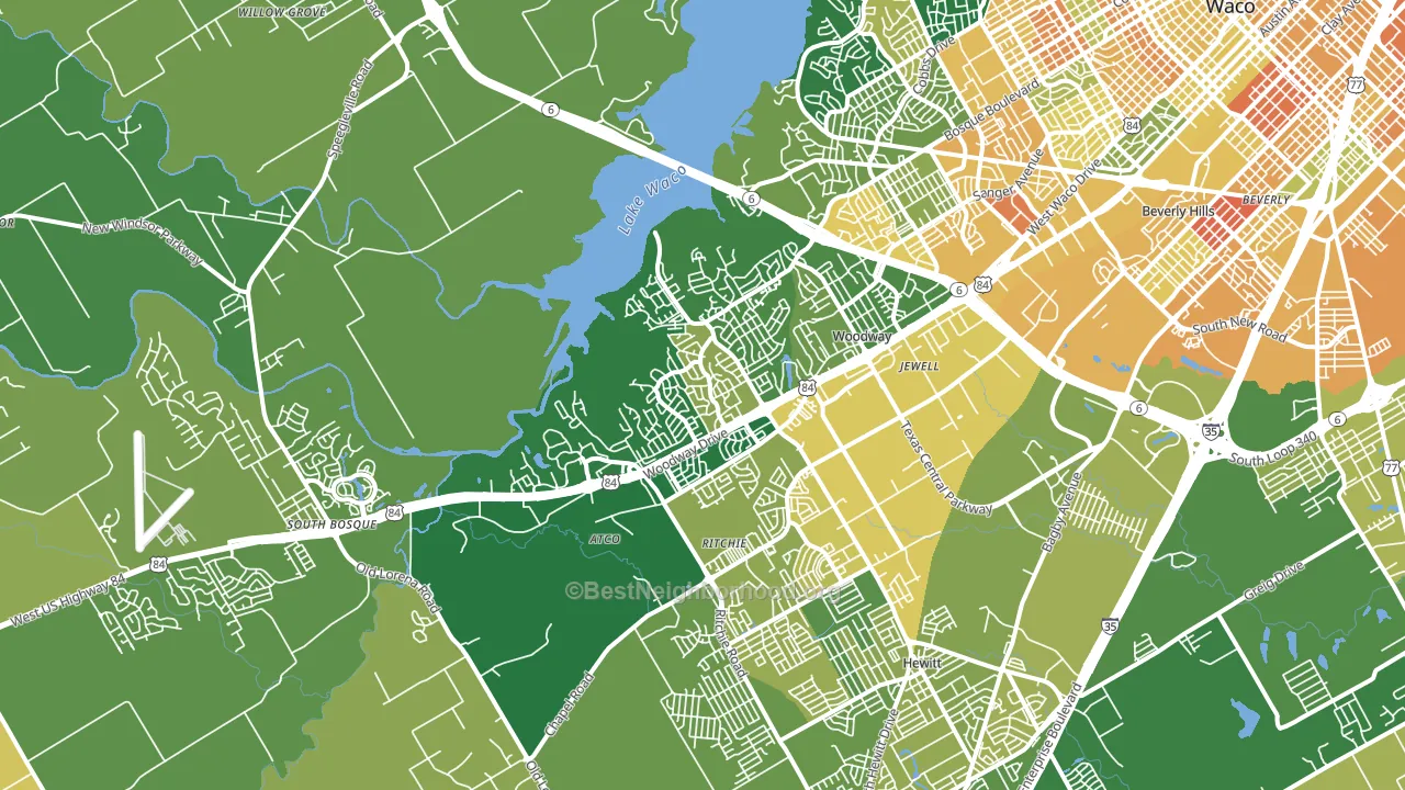 76712, TX block-group voter-turnout map