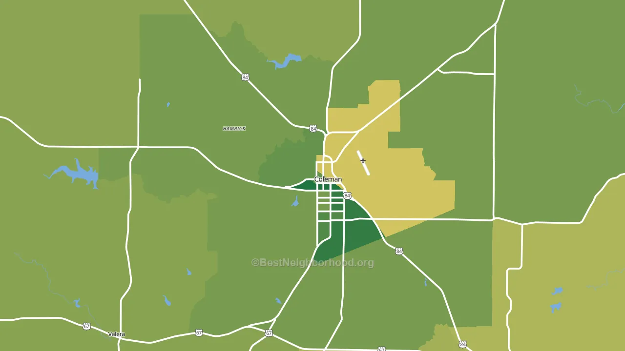 76834, TX block-group voter-turnout map