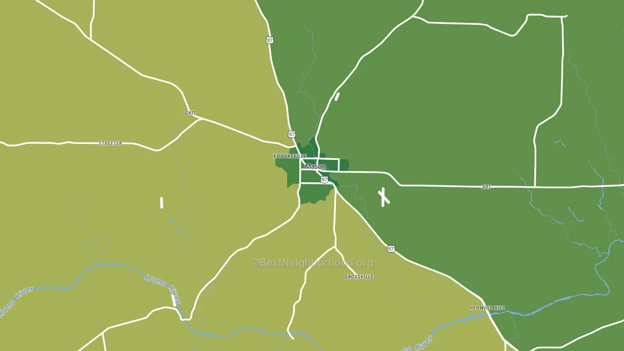 76856, TX block-group voter-turnout map