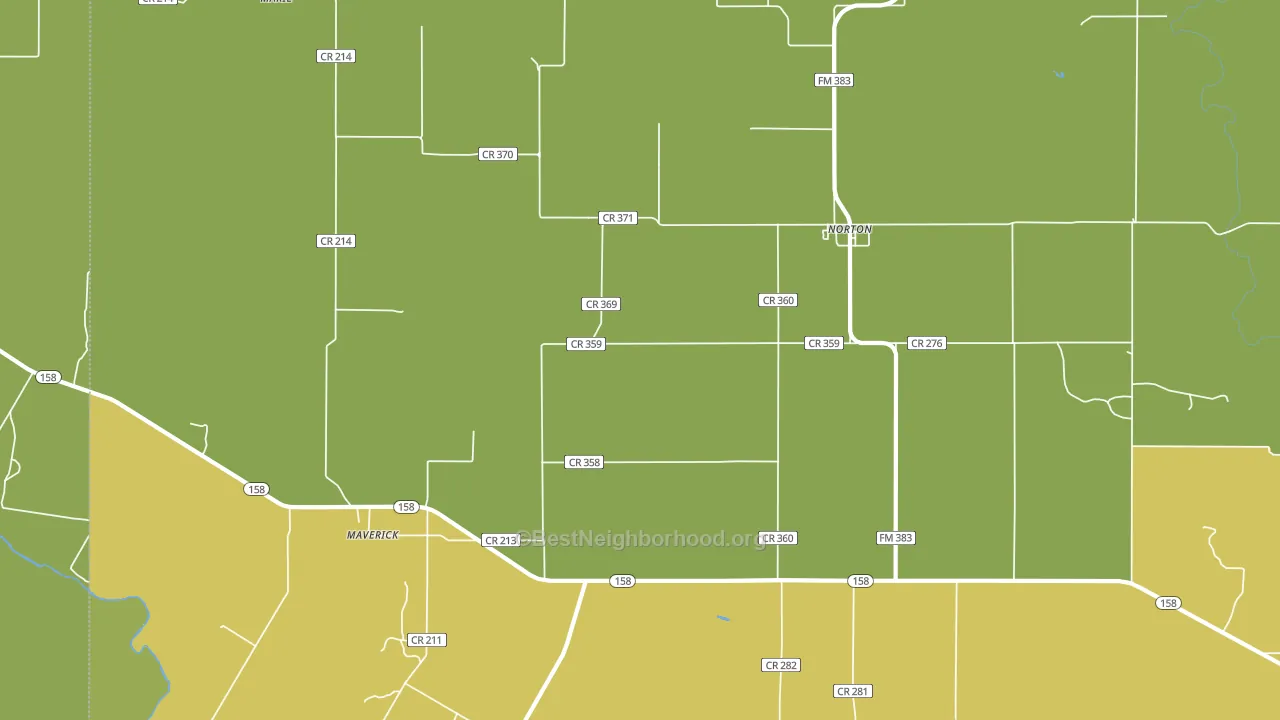 76865, TX block-group voter-turnout map