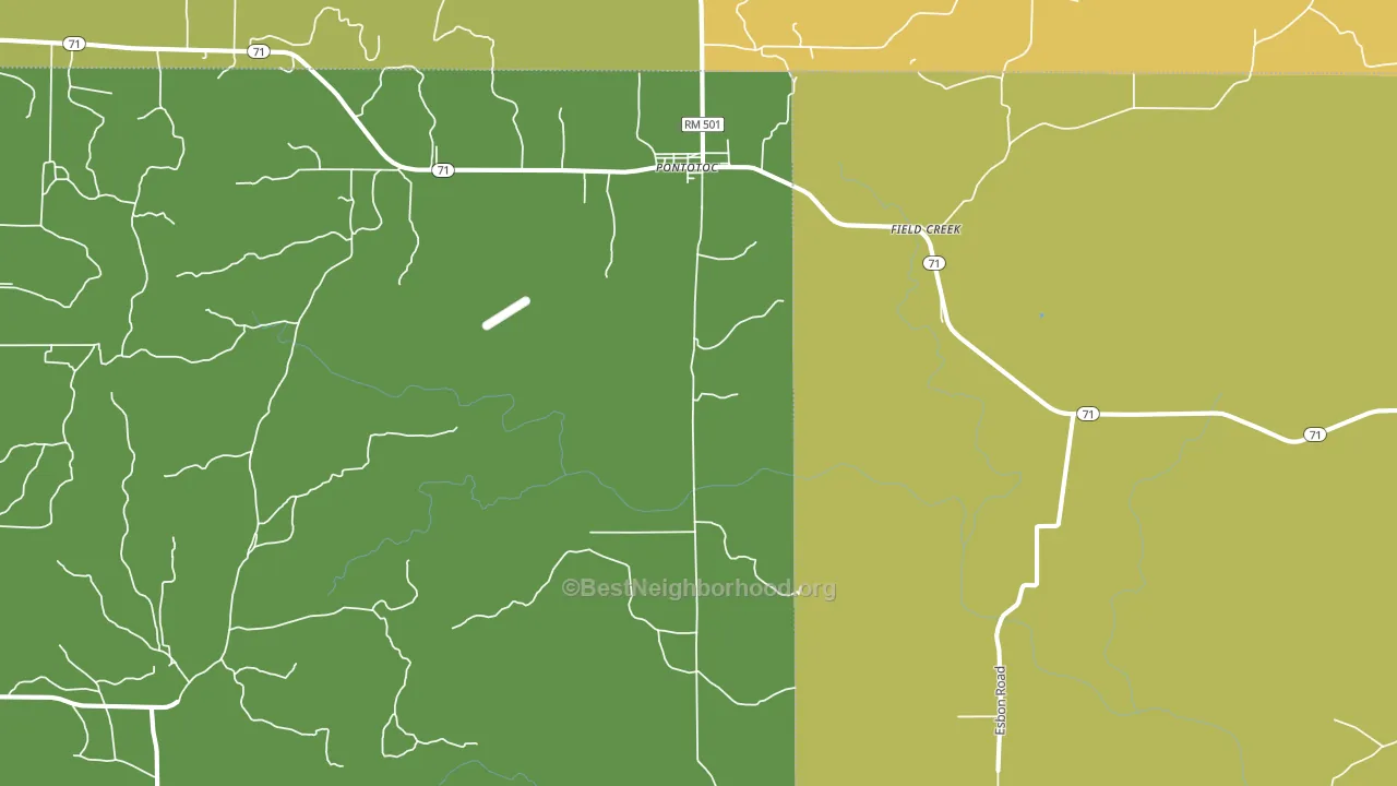 76869, TX block-group voter-turnout map
