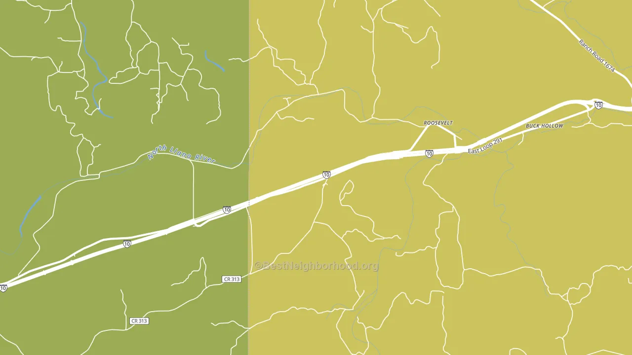 76874, TX block-group voter-turnout map
