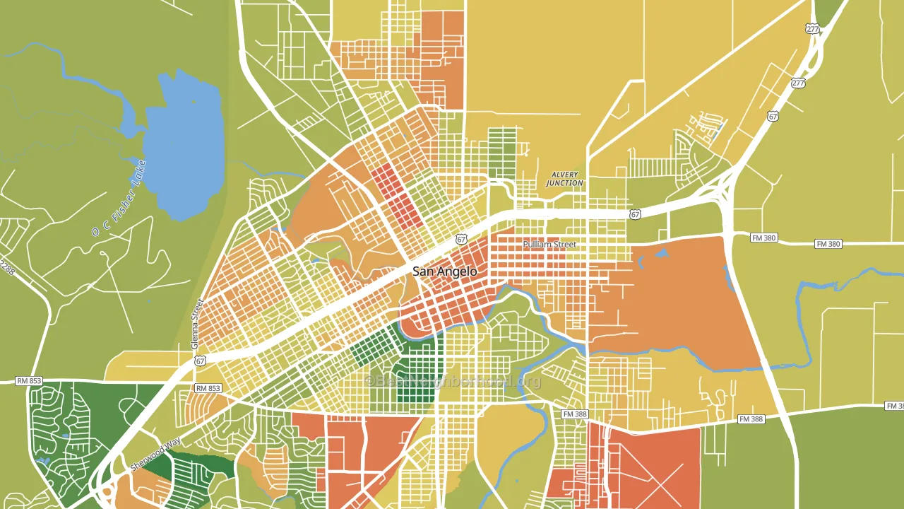 76903, TX block-group voter-turnout map
