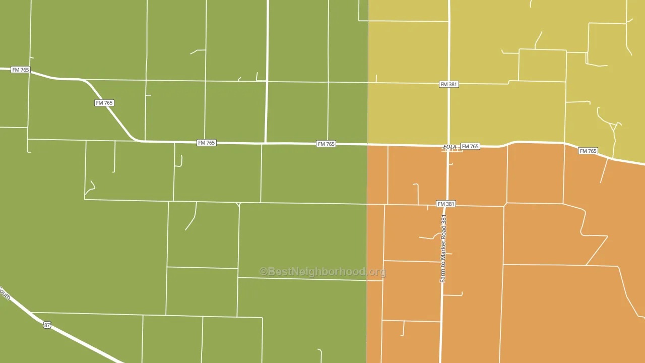 76937, TX block-group voter-turnout map
