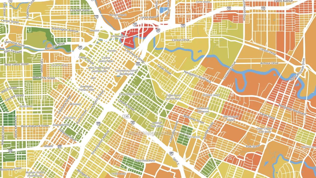 77003, TX block-group voter-turnout map