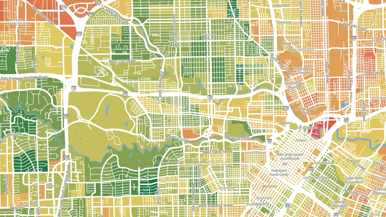 77007, TX block-group voter-turnout map