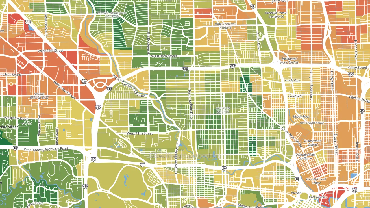 77008, TX block-group voter-turnout map