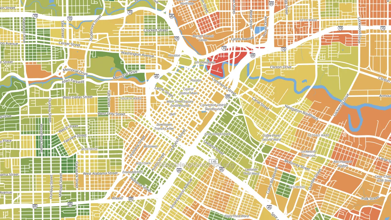 77010, TX block-group voter-turnout map