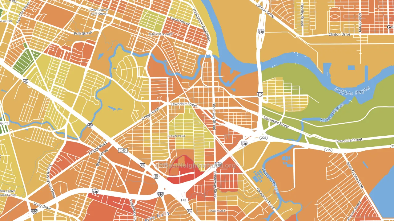77012, TX block-group voter-turnout map