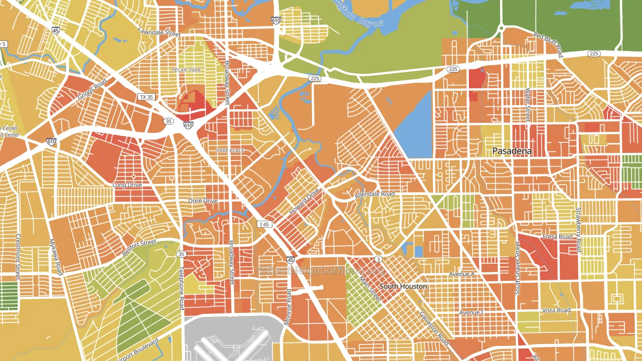 77017, TX block-group voter-turnout map