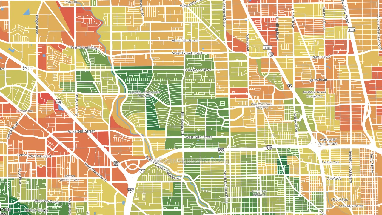 77018, TX block-group voter-turnout map