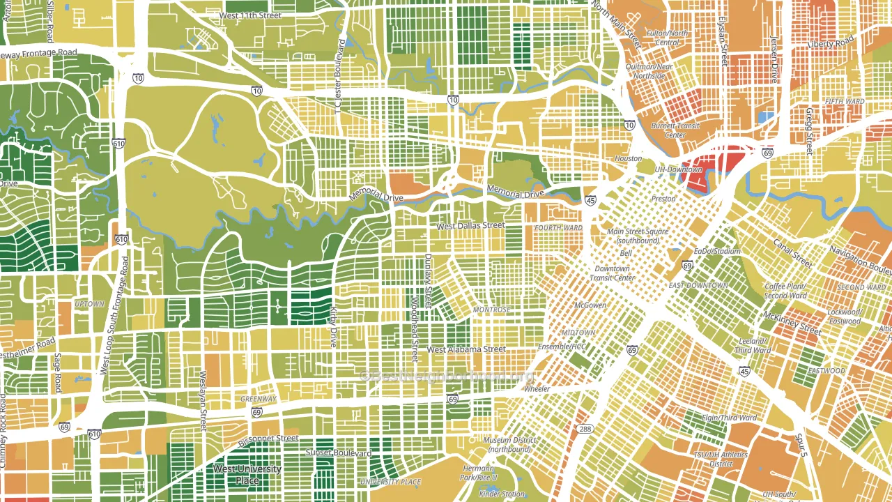 77019, TX block-group voter-turnout map