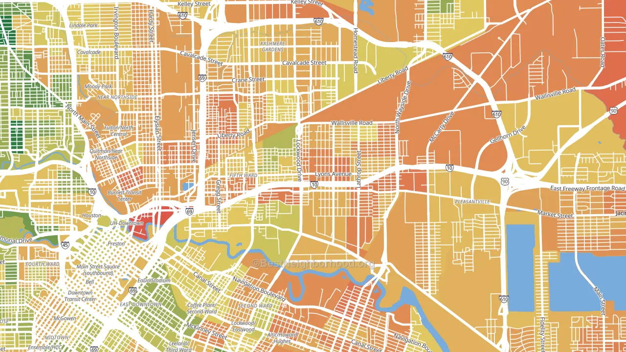 77020, TX block-group voter-turnout map