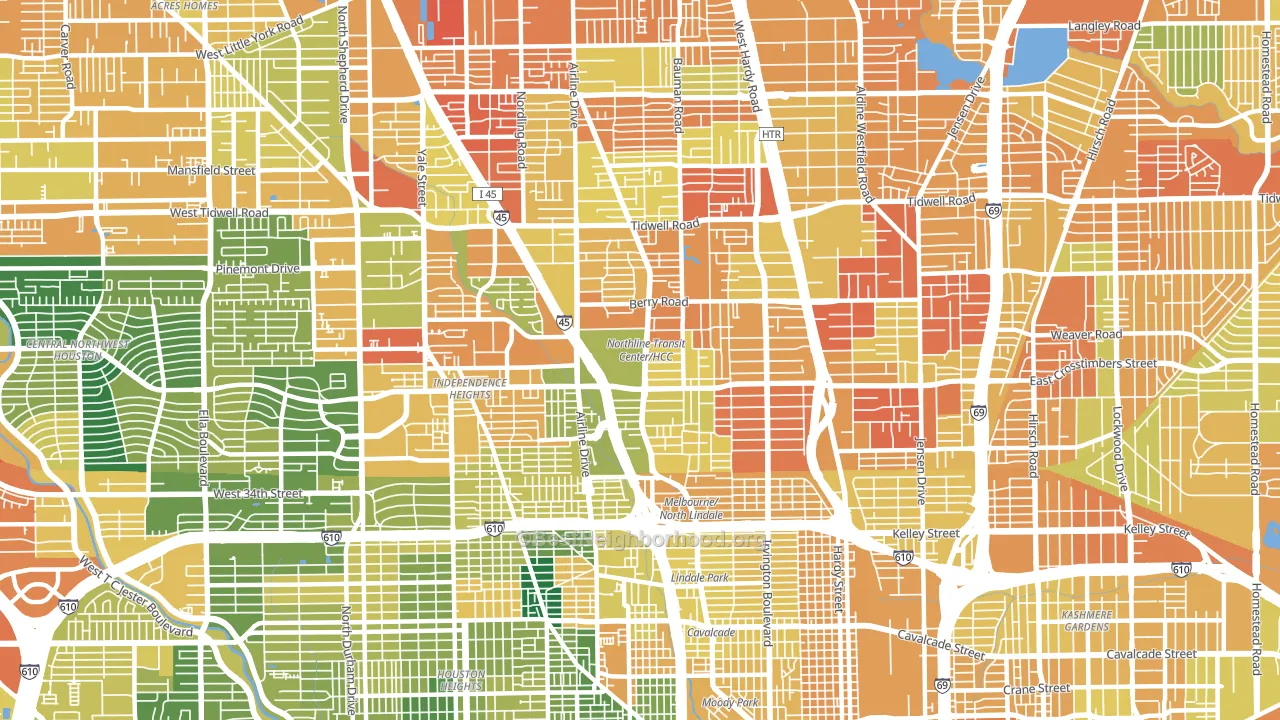 77022, TX block-group voter-turnout map