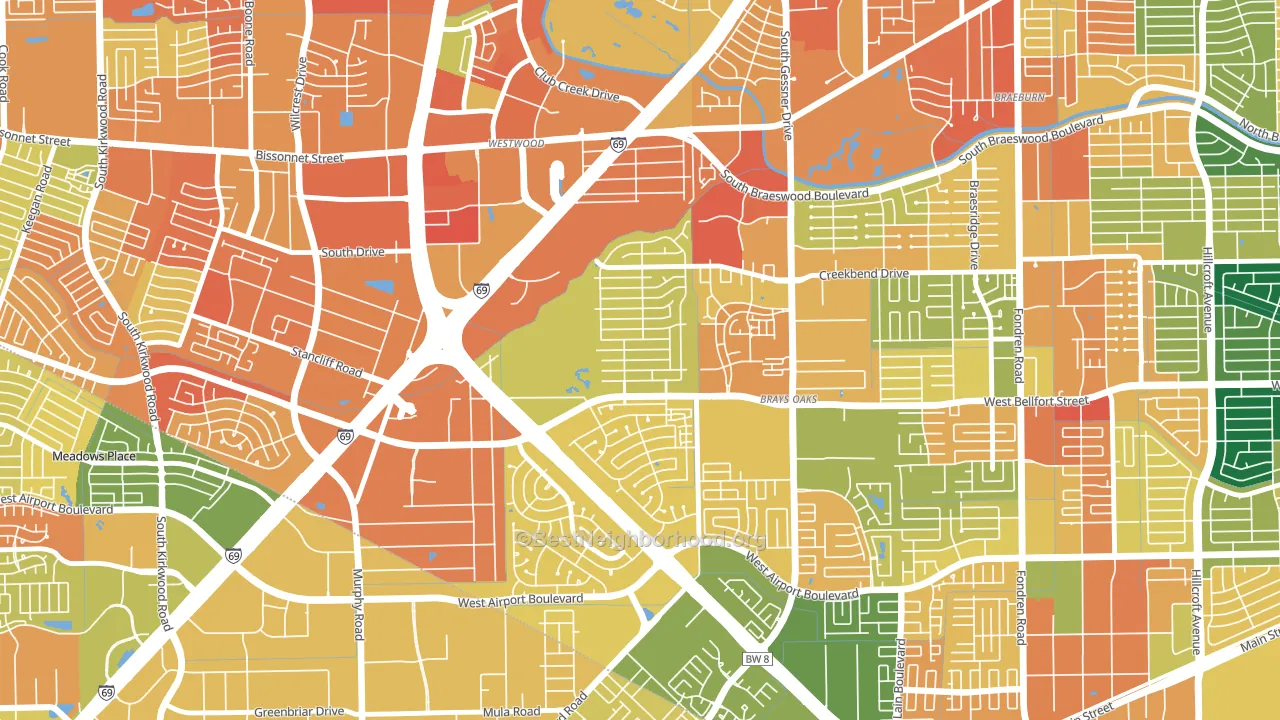 77031, TX block-group voter-turnout map