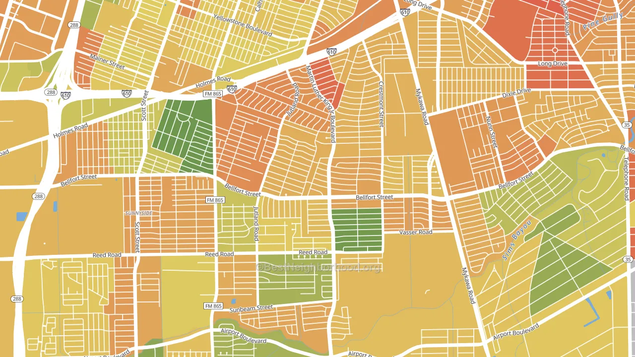 77033, TX block-group voter-turnout map
