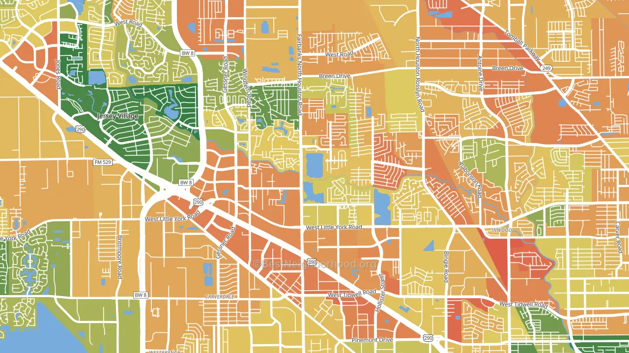 77040, TX block-group voter-turnout map