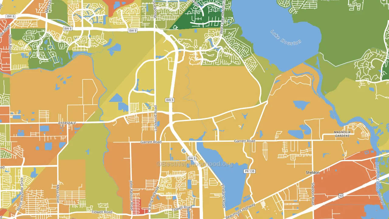 77044, TX block-group voter-turnout map