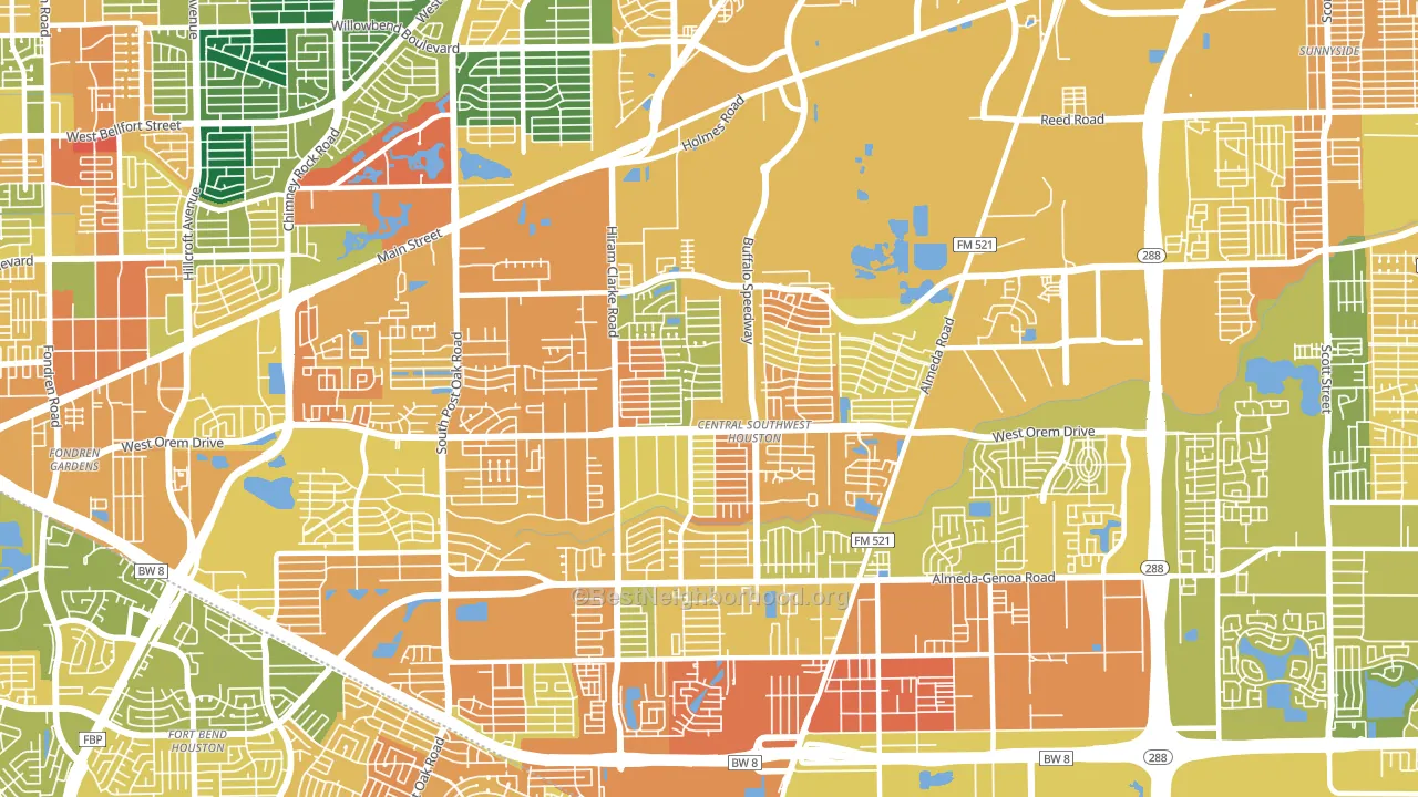 77045, TX block-group voter-turnout map