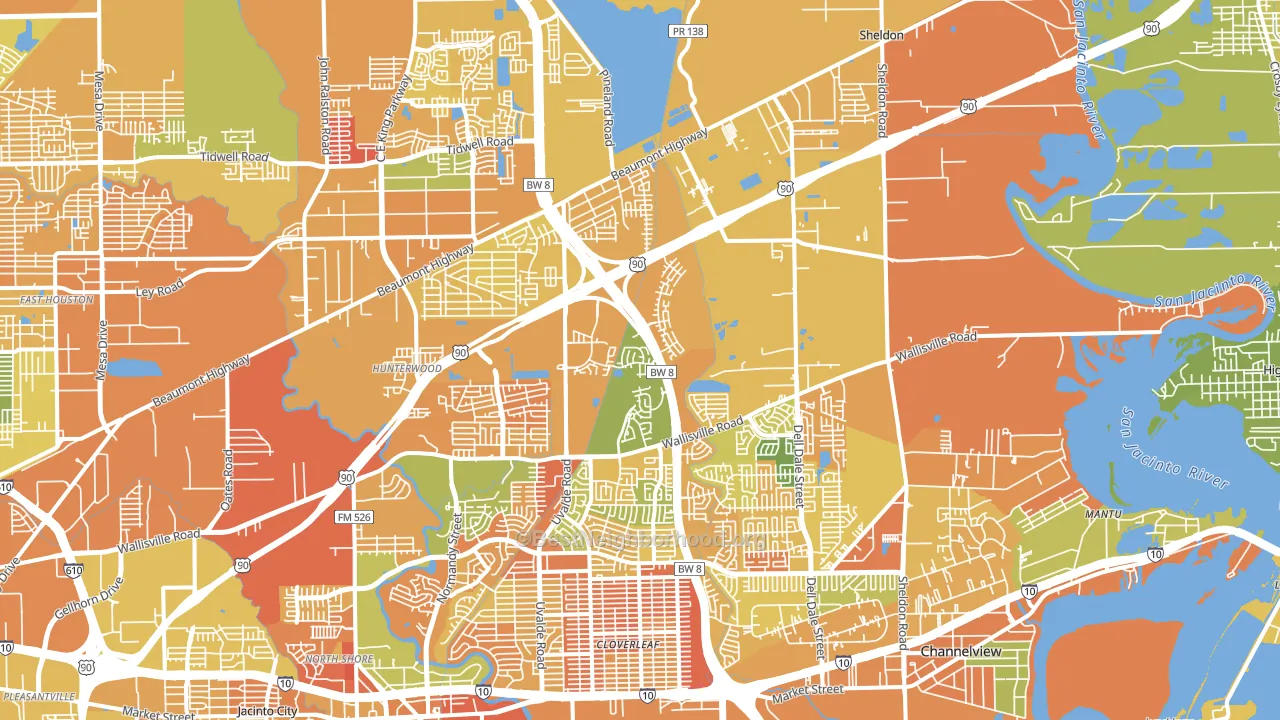77049, TX block-group voter-turnout map