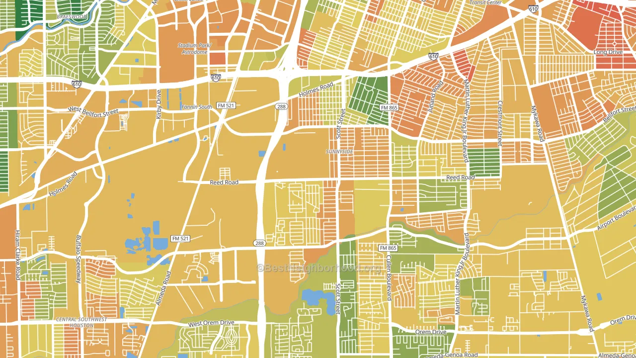 77051, TX block-group voter-turnout map