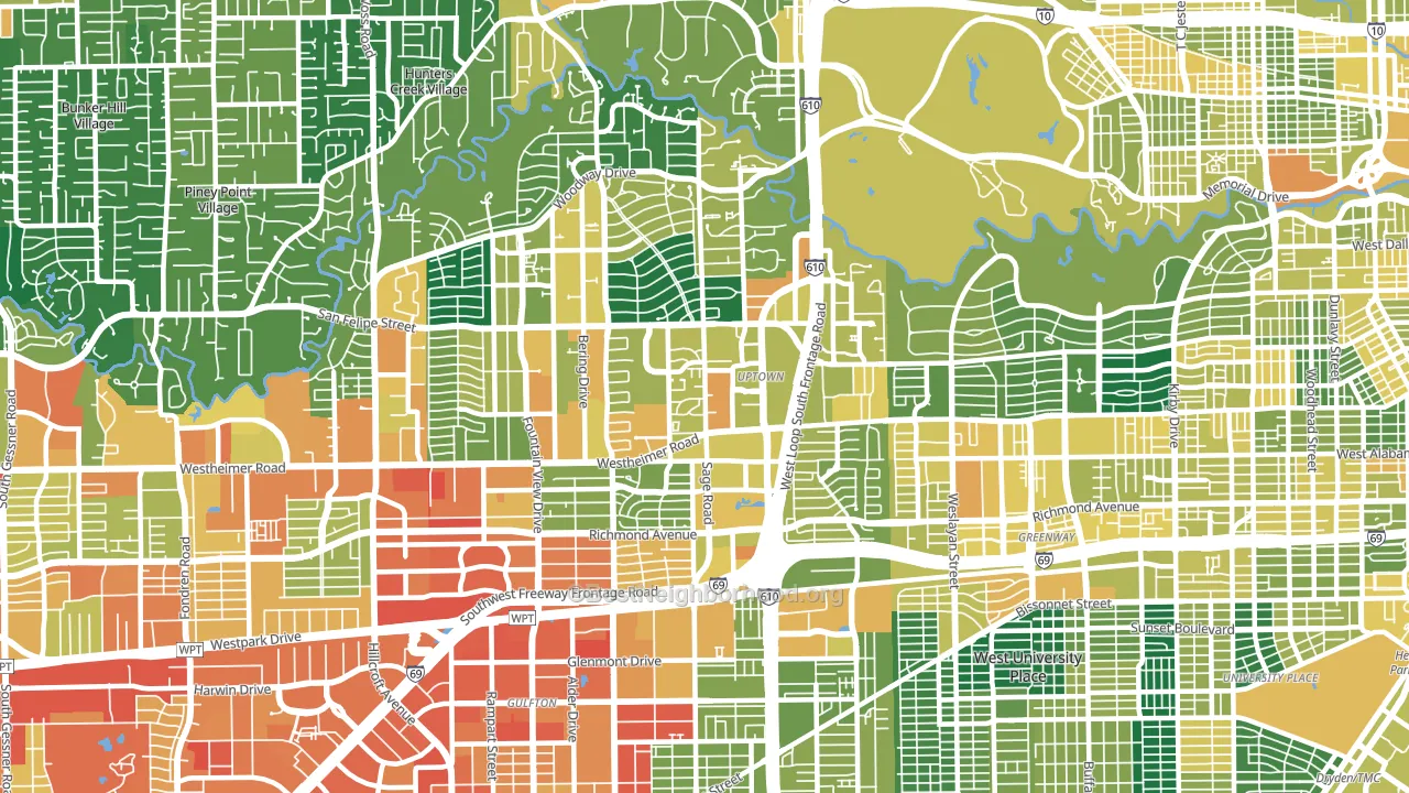 77056, TX block-group voter-turnout map