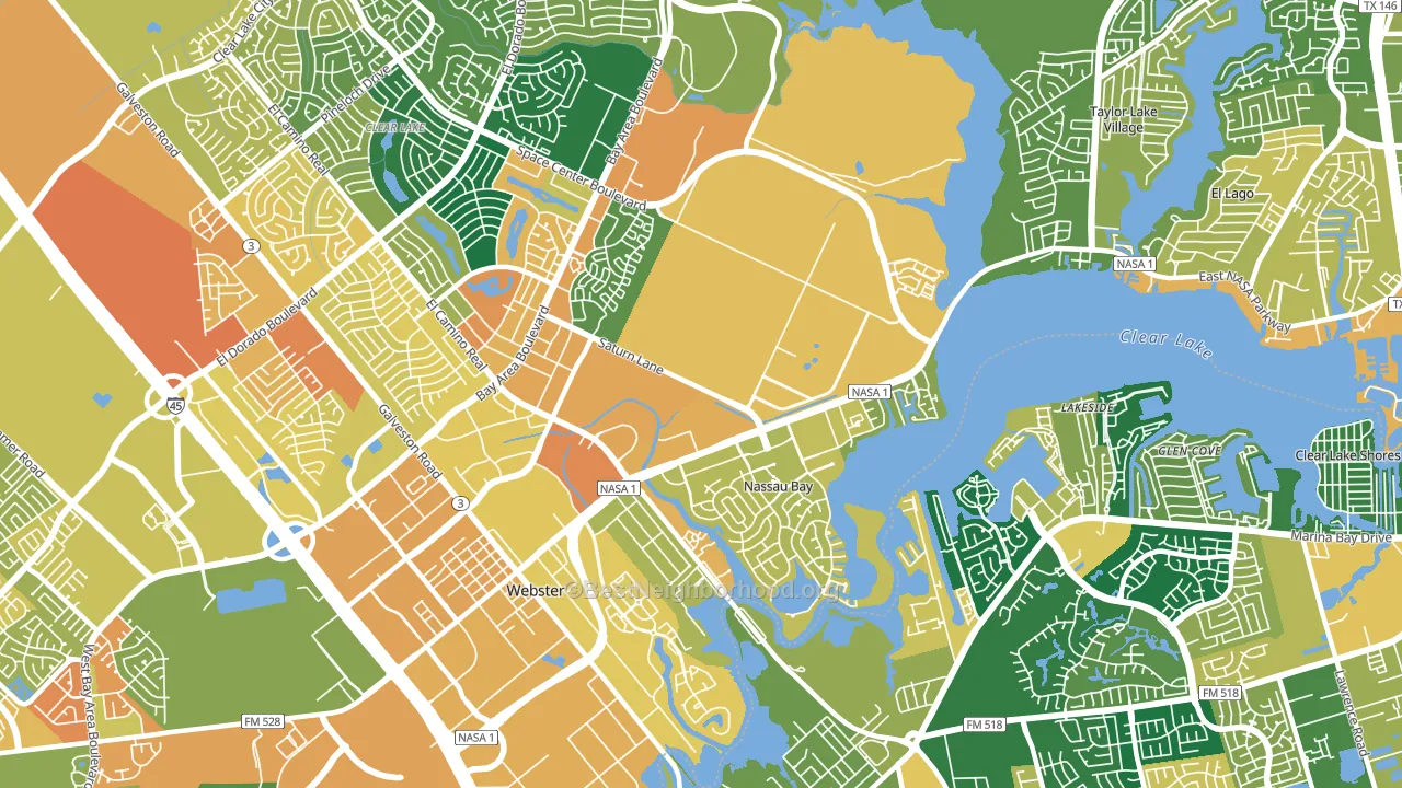 77058, TX block-group voter-turnout map