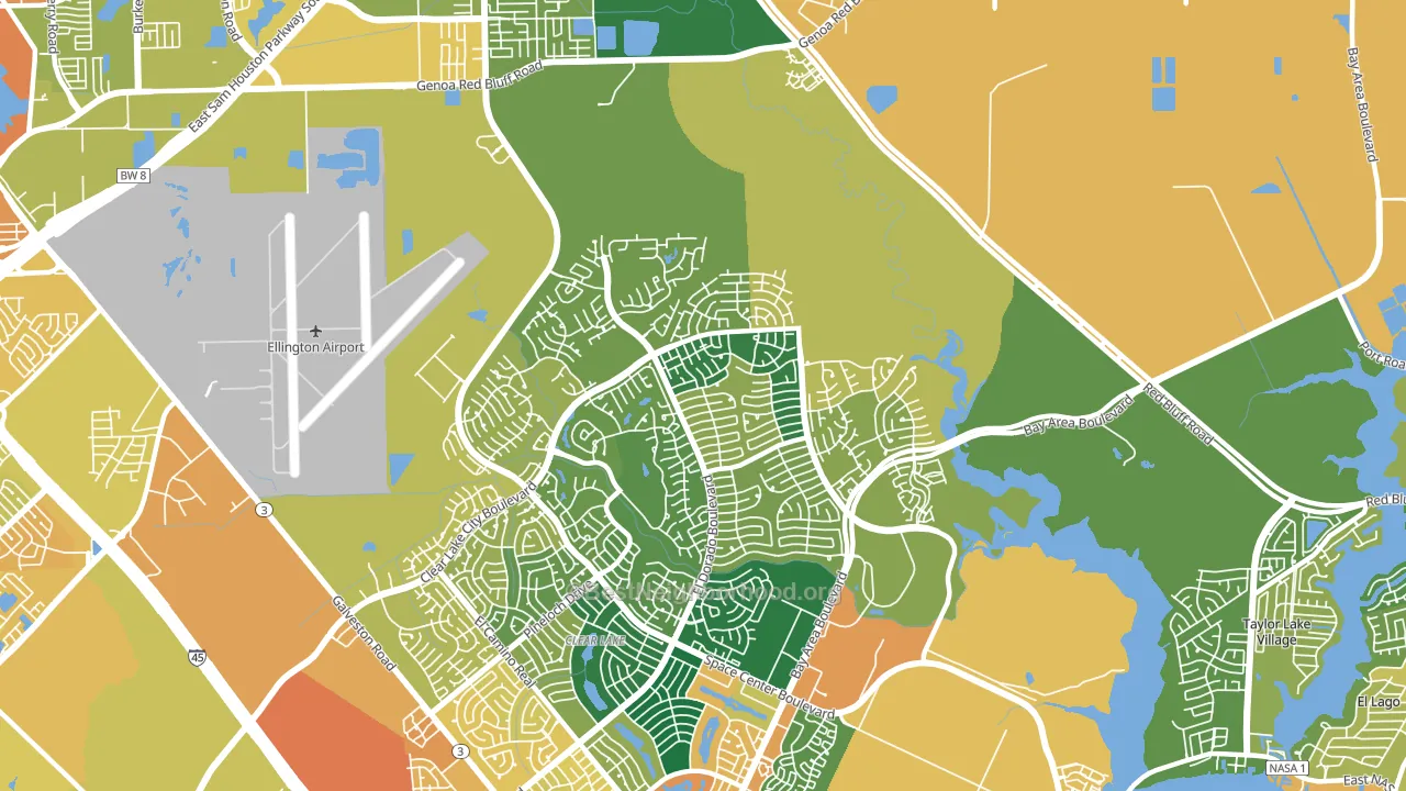 77059, TX block-group voter-turnout map
