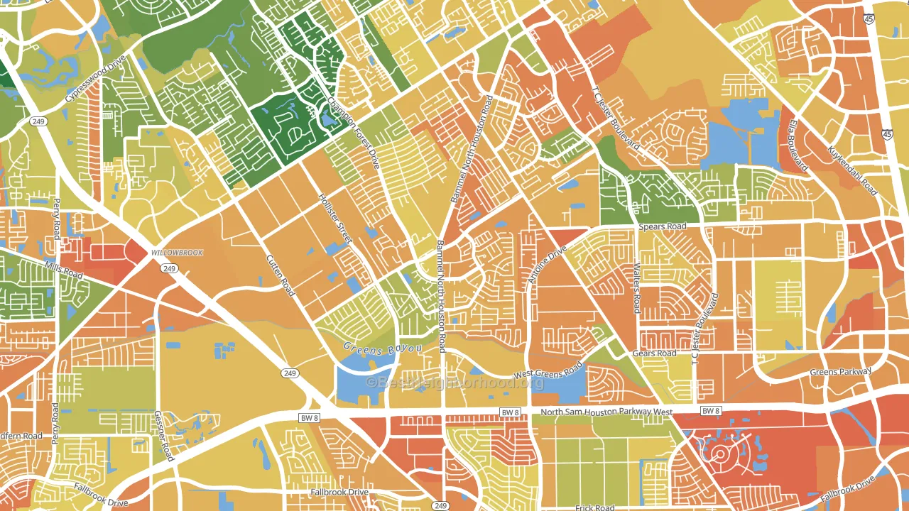 77066, TX block-group voter-turnout map
