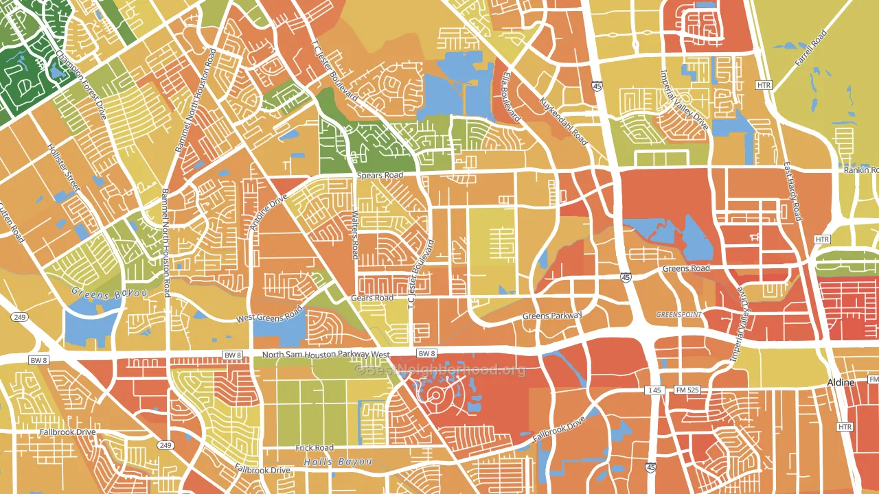 77067, TX block-group voter-turnout map