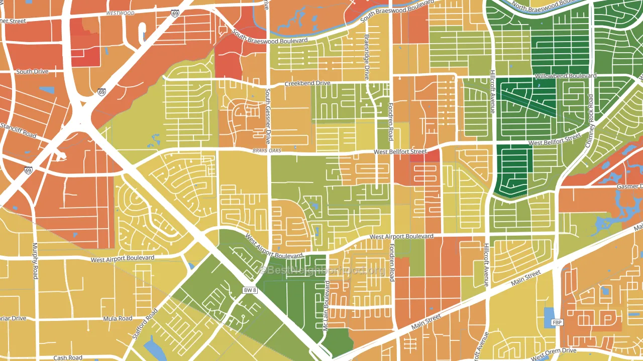 77071, TX block-group voter-turnout map