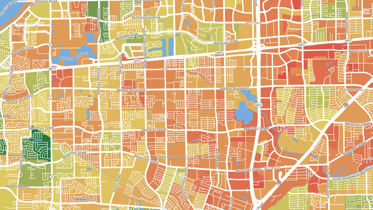 77072, TX block-group voter-turnout map