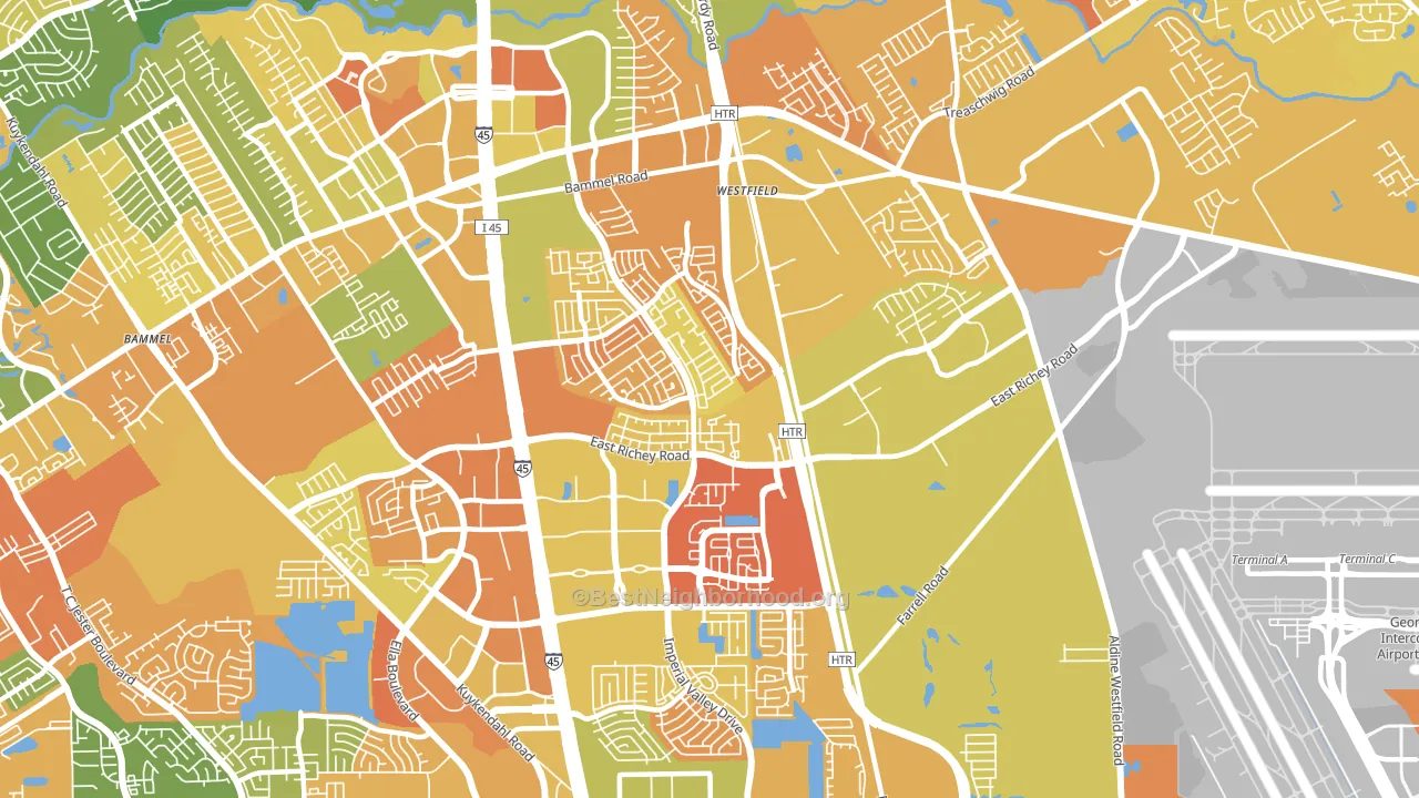 77073, TX block-group voter-turnout map