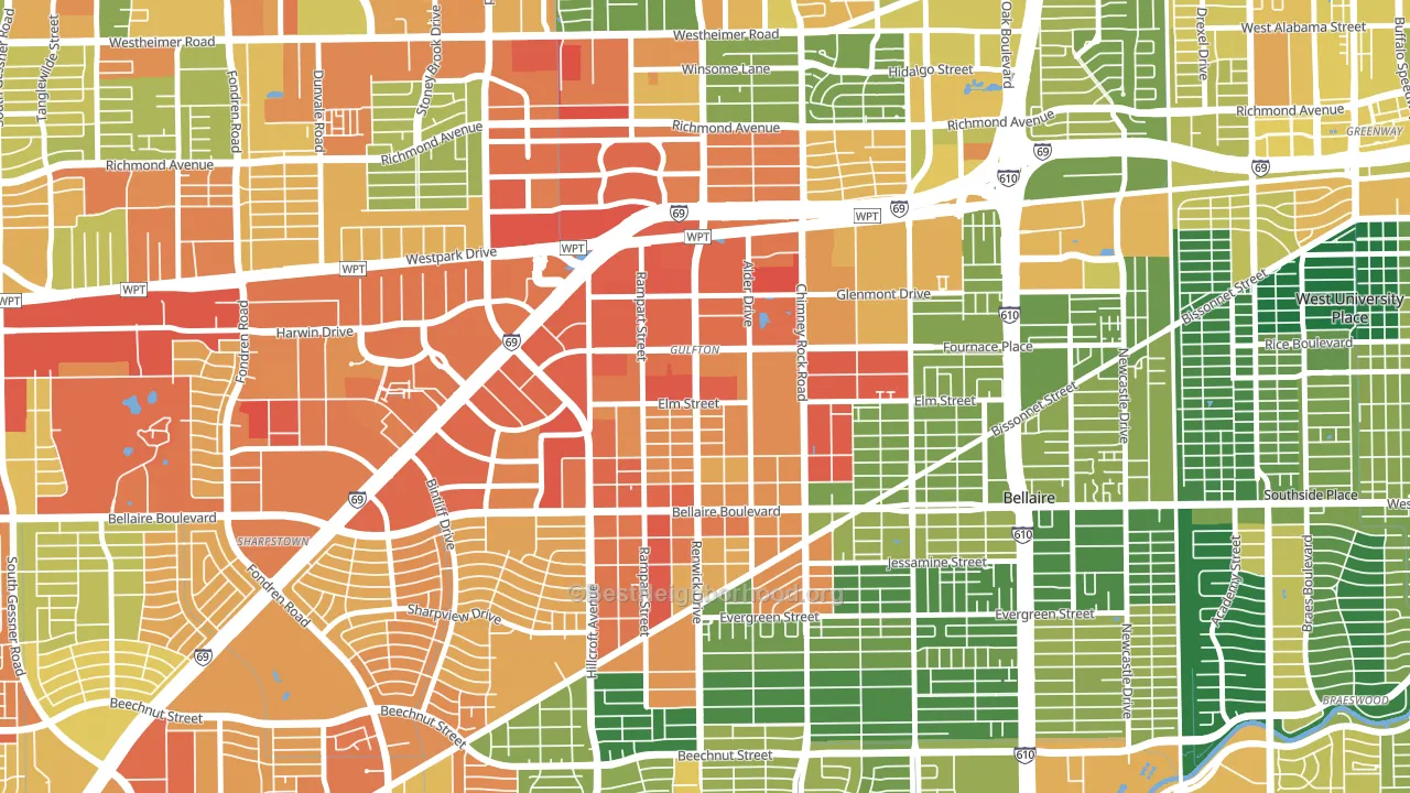 77081, TX block-group voter-turnout map