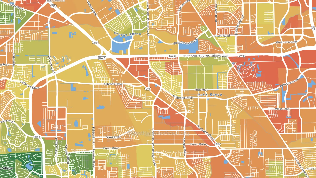 77086, TX block-group voter-turnout map