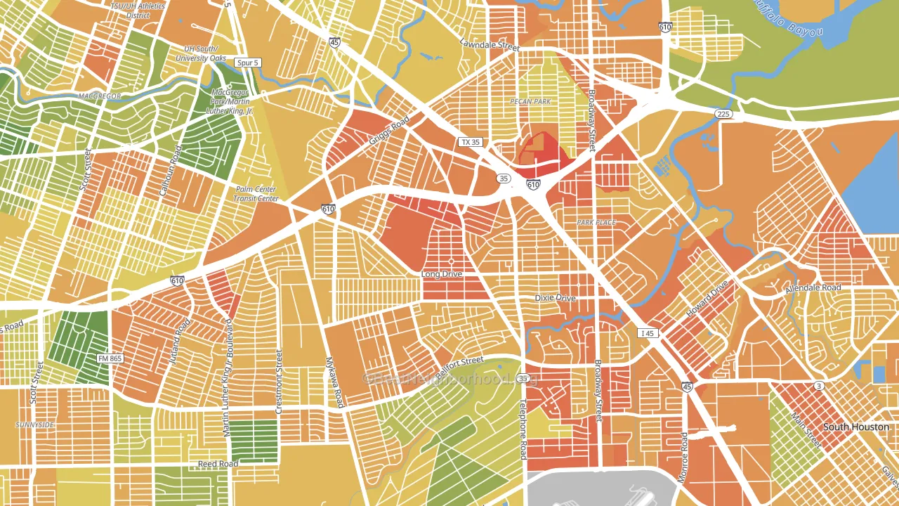 77087, TX block-group voter-turnout map