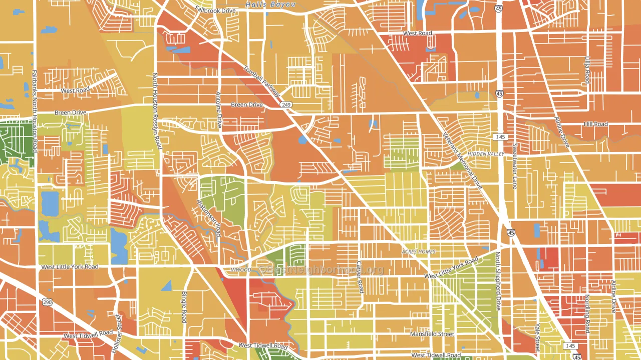 77088, TX block-group voter-turnout map