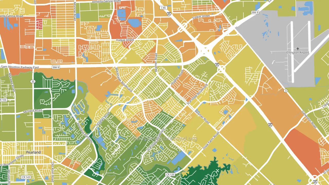 77089, TX block-group voter-turnout map