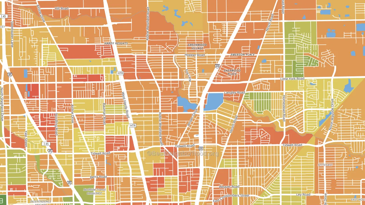 77093, TX block-group voter-turnout map