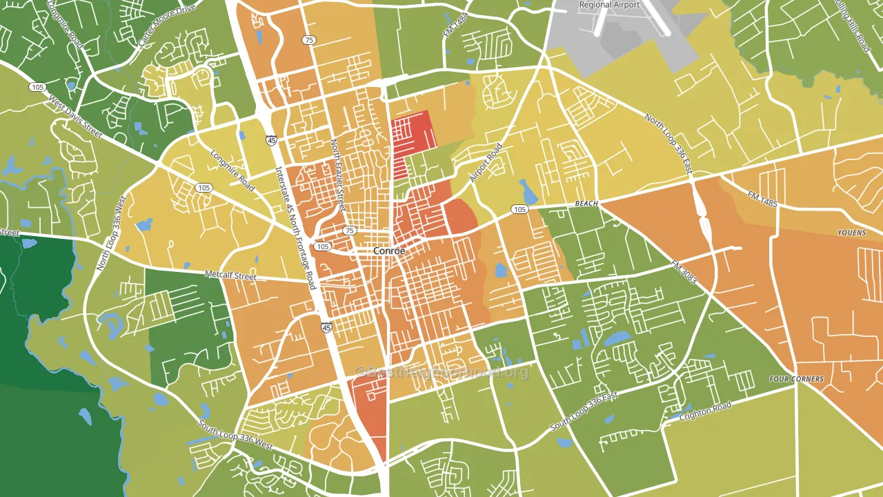 77301, TX block-group voter-turnout map