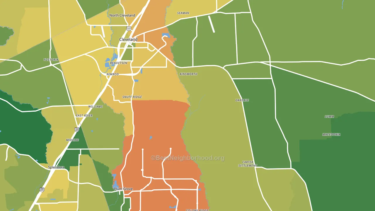 77327, TX block-group voter-turnout map
