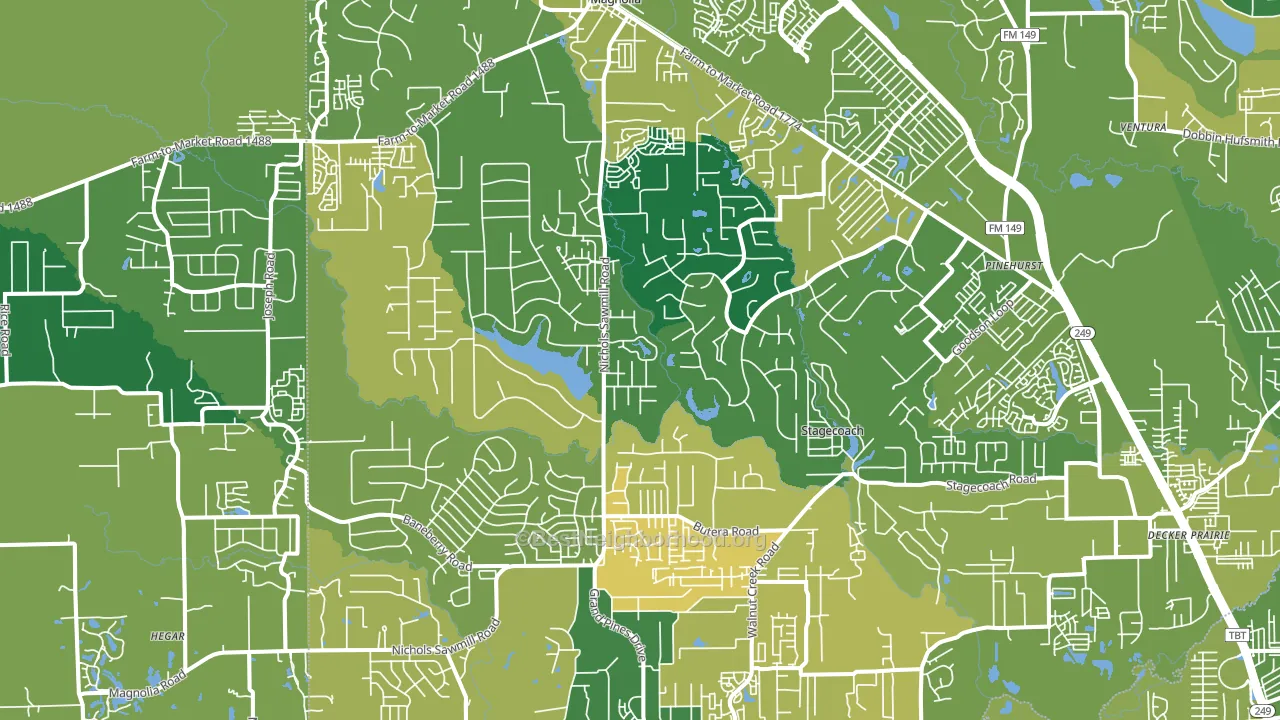 77355, TX block-group voter-turnout map