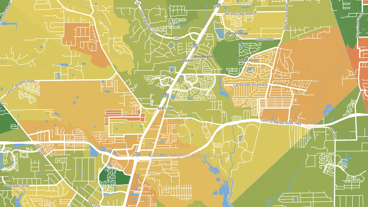 77357, TX block-group voter-turnout map