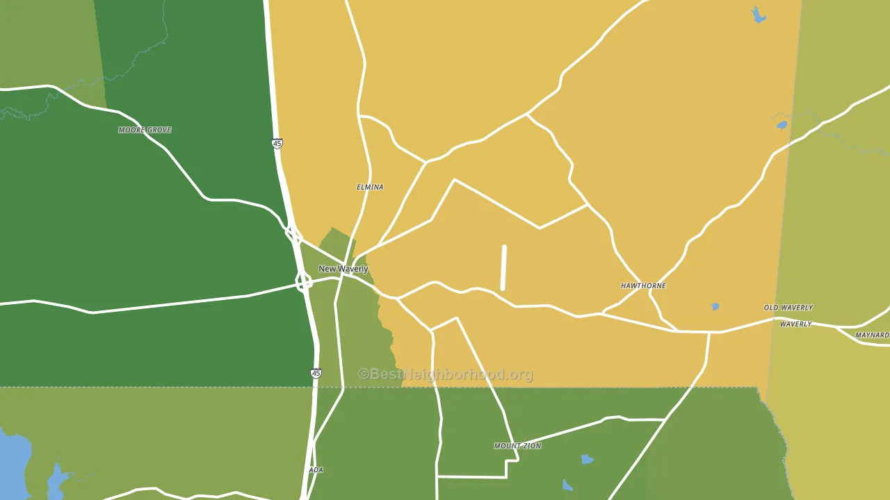 77358, TX block-group voter-turnout map