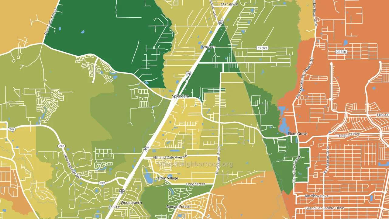 77372, TX block-group voter-turnout map